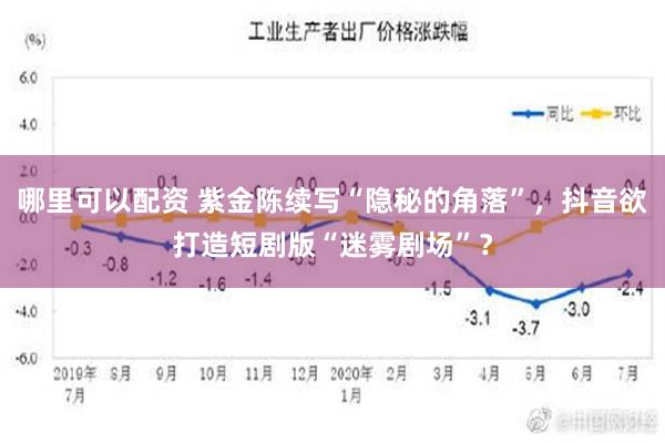 哪里可以配资 紫金陈续写“隐秘的角落”，抖音欲打造短剧版“迷雾剧场”？