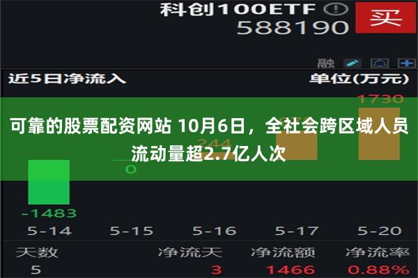 可靠的股票配资网站 10月6日，全社会跨区域人员流动量超2.7亿人次