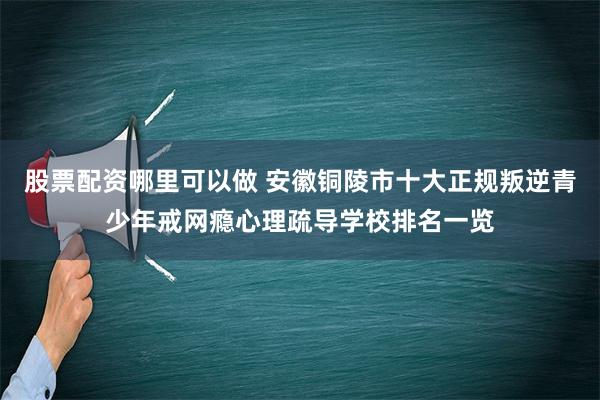 股票配资哪里可以做 安徽铜陵市十大正规叛逆青少年戒网瘾心理疏导学校排名一览